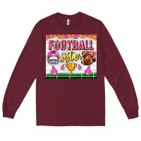 Burgundy football sister tumbler Long Sleeve Tee - BundleAndBundleShop