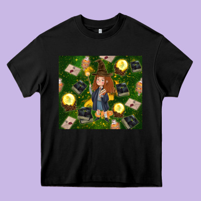 Wizard Girl With Magic Heavy Core Tee Designed By Tumblerdesignbyshophia