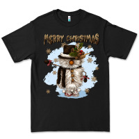 Black merry christmas snowman Premium Tee - CowGirlArtShop