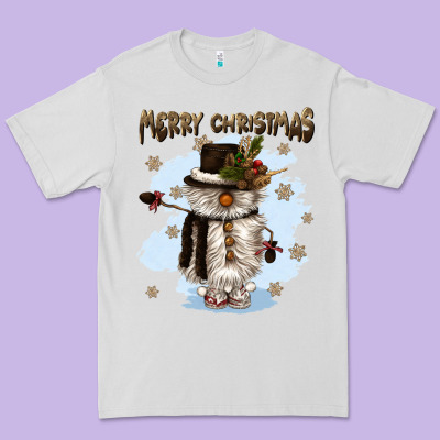 Merry Christmas Snowman Premium Tee Designed By Cowgirlartshop