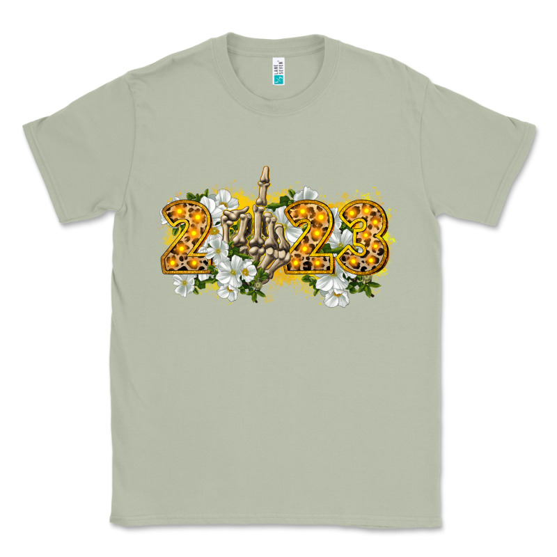 2023 Skeleton Middle Finger New Year Classic Tee by CowGirlArtShop | Teevron