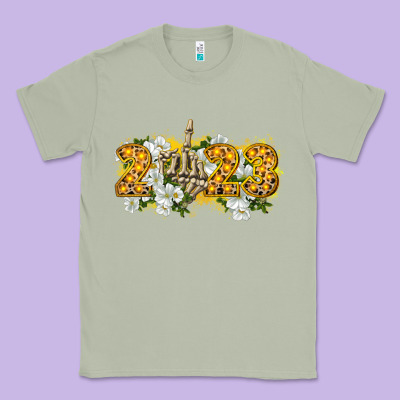 2023 Skeleton Middle Finger New Year Classic Tee Designed By Cowgirlartshop