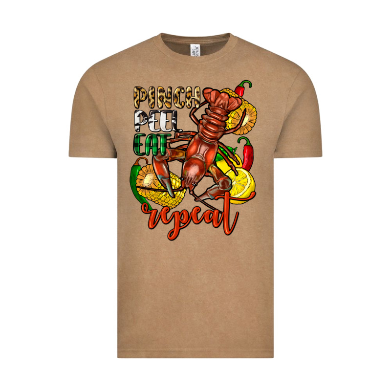 Pinch Peel Eat Repeat Crawfish Vintage Tee by FaDigitalArtStudio | Teevron