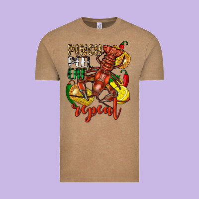 Pinch Peel Eat Repeat Crawfish Vintage Tee Designed By Fadigitalartstudio