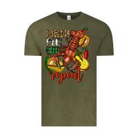 Vintage Olive Pinch peel eat repeat crawfish Vintage Tee - FaDigitalArtStudio