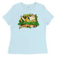 Baby Blue St. Patrick's Day cat Ladies Tee - HowdyJamesFarm