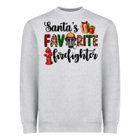 Heather Grey santa's favorite firefighter Heavyweight Sweatshirt - AdoDesignShop