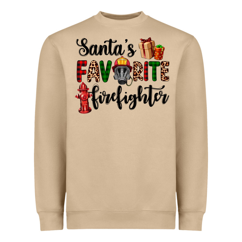 Santa's Favorite Firefighter Heavyweight Sweatshirt by AdoDesignShop | Teevron