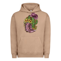 Pigment Burro Pink Cowboy Boots Urban Hoodie - JahusDesignShop