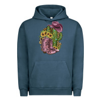 Pigment Midnight Navy Pink Cowboy Boots Urban Hoodie - JahusDesignShop