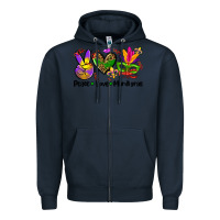 Navy peace love  mardi gras Zipper Hoodie - AdoDesignShop