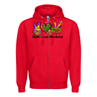 Red peace love  mardi gras Zipper Hoodie - AdoDesignShop