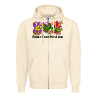 Sandshell peace love  mardi gras Zipper Hoodie - AdoDesignShop