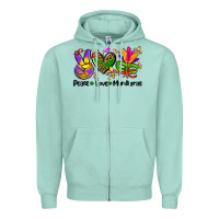Seafoam peace love  mardi gras Zipper Hoodie - AdoDesignShop