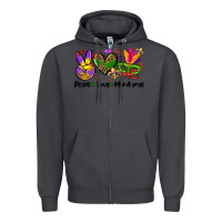 Smoke peace love  mardi gras Zipper Hoodie - AdoDesignShop