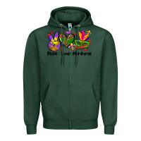 Sports Green peace love  mardi gras Zipper Hoodie - AdoDesignShop