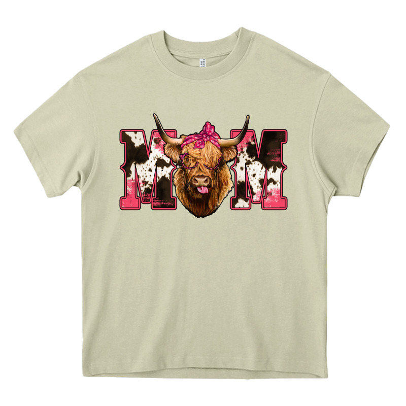 Western Highland Cow Mom Heavy Core Tee by HowdyJamesFarm | Teevron