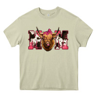 Mossy Western Highland Cow mom Heavy Core Tee - HowdyJamesFarm