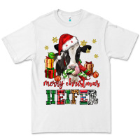 White merry christmas heifer cow Premium Tee - CowGirlArtShop