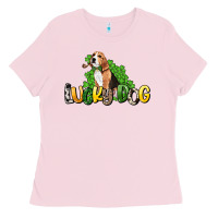 Bubblegum Pink lucky dog St. Patrick's Ladies Tee - HowdyJamesFarm