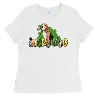 White lucky dog St. Patrick's Ladies Tee - HowdyJamesFarm