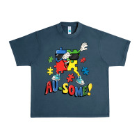 Midnight Navy Au-some! Autism puzzle dabbing Urban Heavy Tee - FaDigitalArtStudio
