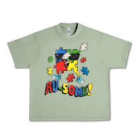 Oil Green Au-some! Autism puzzle dabbing Urban Heavy Tee - FaDigitalArtStudio