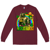 Burgundy luckysaurus Long Sleeve Tee - FaDigitalArtStudio