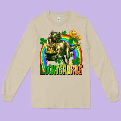Luckysaurus Long Sleeve Tee Designed By Fadigitalartstudio