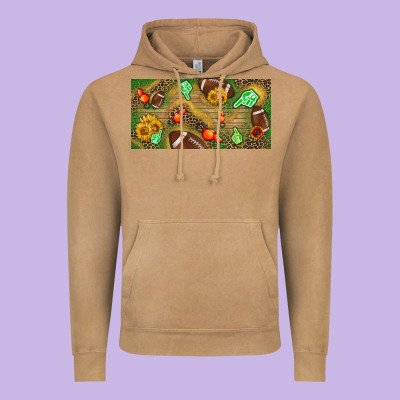 Western Sunflower And American Football License  Plate Vintage Hoodie Designed By Bundleandbundleshop