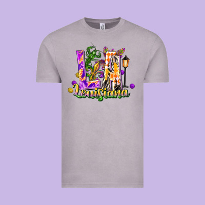 Louisiana La Mardi Gras Vintage Tee Designed By Fadigitalartstudio