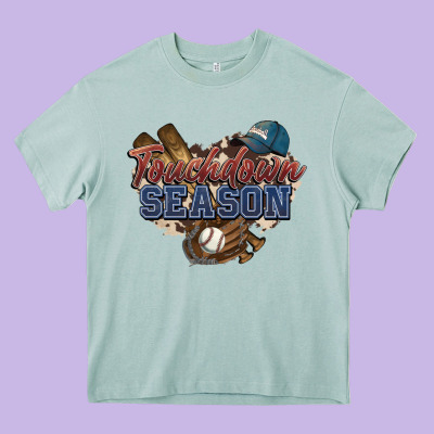 Touchdown Season Baseball Heavy Core Tee Designed By Howdyjamesfarm