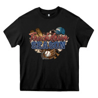 Black Touchdown season Baseball Heavy Core Tee - HowdyJamesFarm