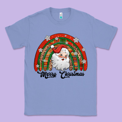 Merry Christmas Santa Rainbow Classic Tee Designed By Jasminsmagicworld