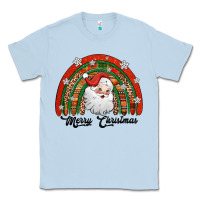 Dusty Blue merry christmas santa rainbow Classic Tee - Jasminsmagicworld