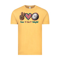 Vintage Mustard Peace Love Volleyball Vintage Tee - Jasminsmagicworld