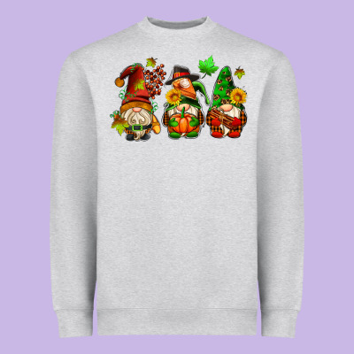 Fall Gnomes With Pumpkin Pie Heavyweight Sweatshirt Designed By Adodesignshop