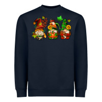 Navy fall gnomes with pumpkin pie Heavyweight Sweatshirt - AdoDesignShop