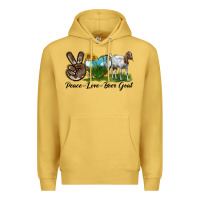 Antique Gold peace love boer goat Premium Hoodie - LillyAllenDesigns