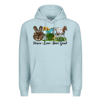 Blue Mist peace love boer goat Premium Hoodie - LillyAllenDesigns