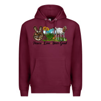 Burgundy peace love boer goat Premium Hoodie - LillyAllenDesigns