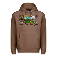 Chestnut peace love boer goat Premium Hoodie - LillyAllenDesigns
