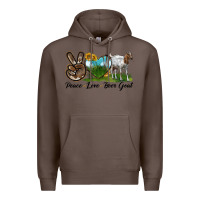 Coffee peace love boer goat Premium Hoodie - LillyAllenDesigns