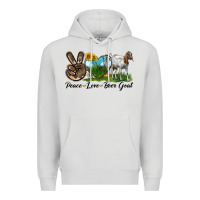 Dove Grey peace love boer goat Premium Hoodie - LillyAllenDesigns