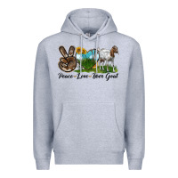 Heather Grey peace love boer goat Premium Hoodie - LillyAllenDesigns