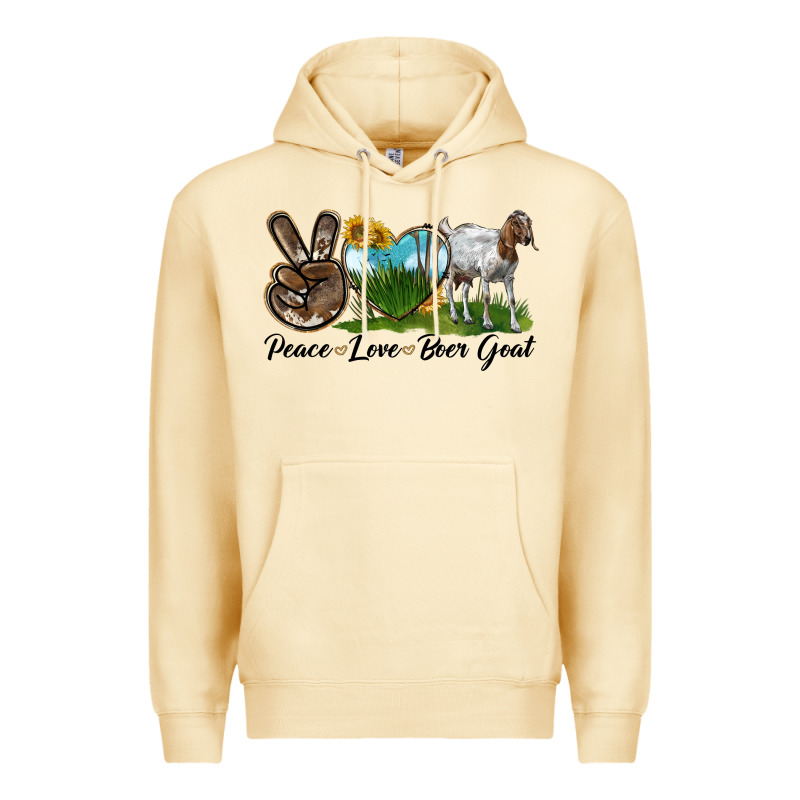 Peace Love Boer Goat Premium Hoodie by LillyAllenDesigns | Teevron