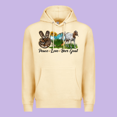 Peace Love Boer Goat Premium Hoodie Designed By Lillyallendesigns