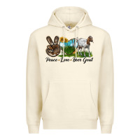 Sandshell peace love boer goat Premium Hoodie - LillyAllenDesigns