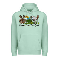 Seafoam peace love boer goat Premium Hoodie - LillyAllenDesigns