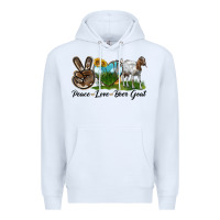 White peace love boer goat Premium Hoodie - LillyAllenDesigns